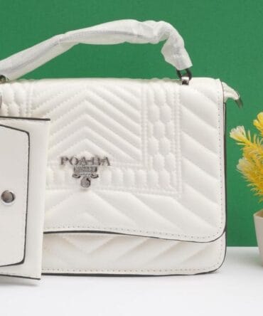 women's pu textured leather hand bag