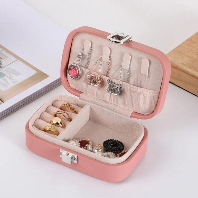 Double Layer PU Leather Jewellery Box