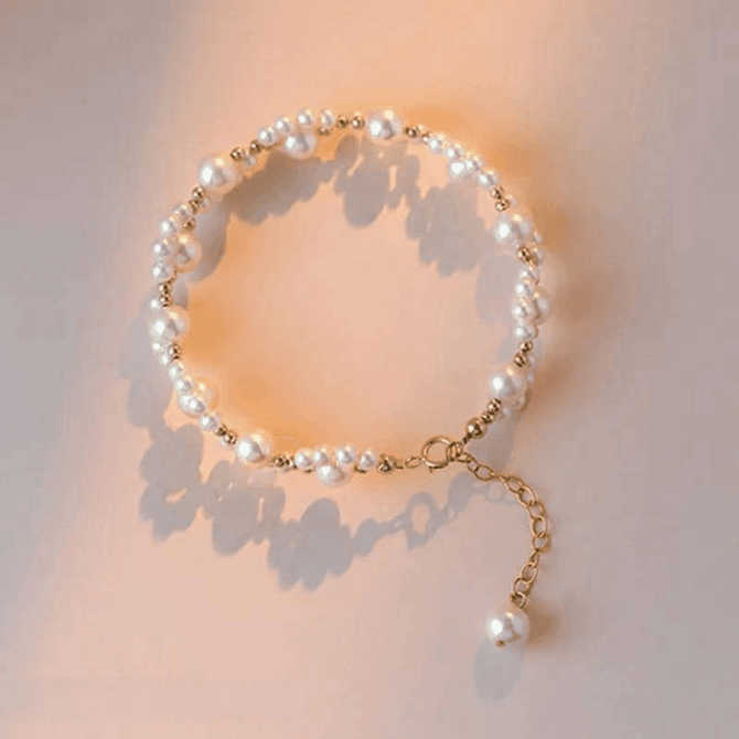 1 Pc Resine Plated Beautiful Pearl Bracelet