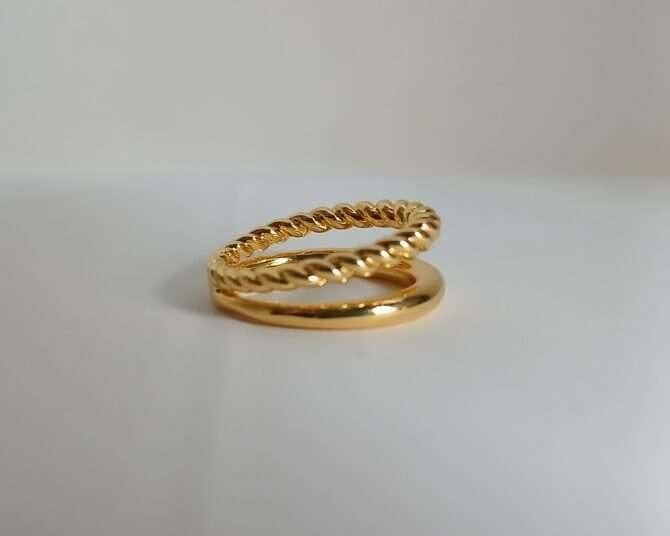 No.1 Gold-Plated Italian Design Double Ring