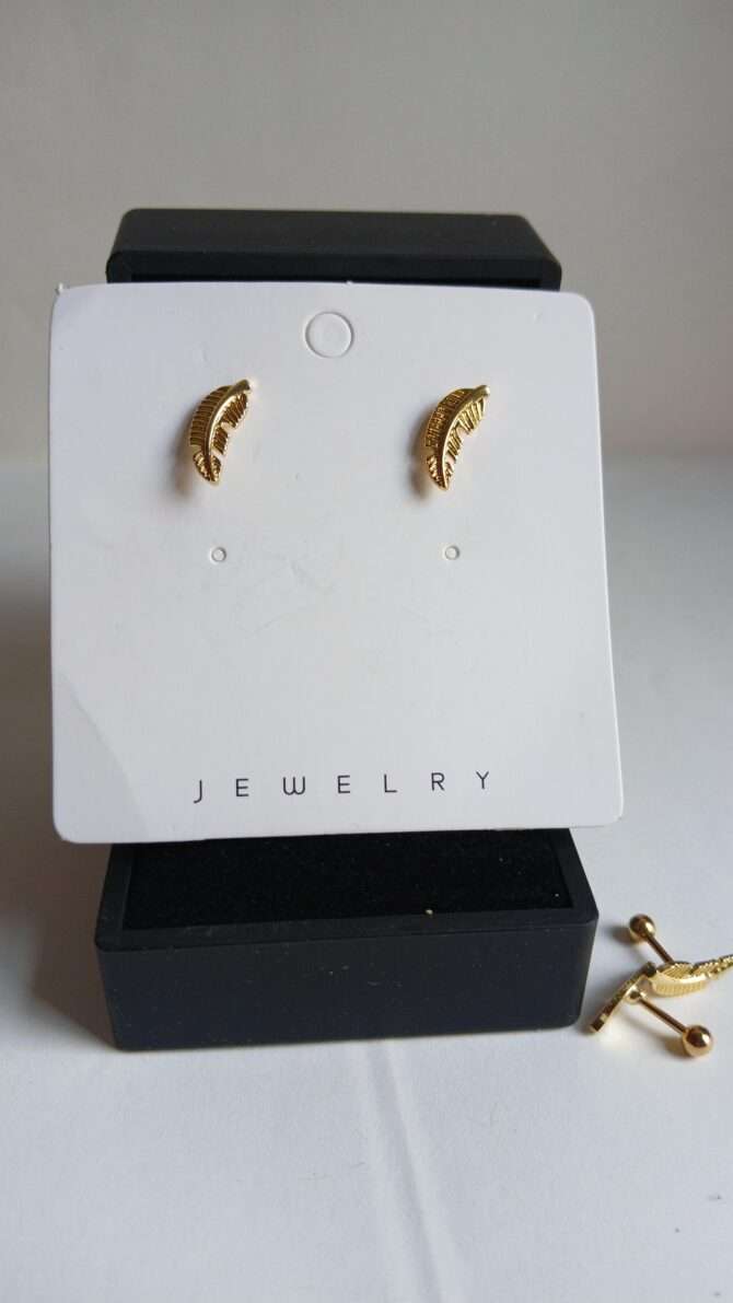 Gold-plated Fancy Leaf Studs