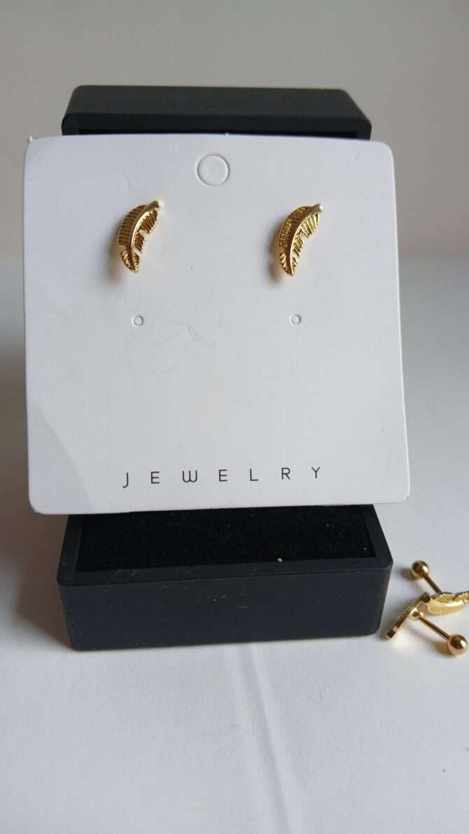 Gold-plated Fancy Leaf Studs