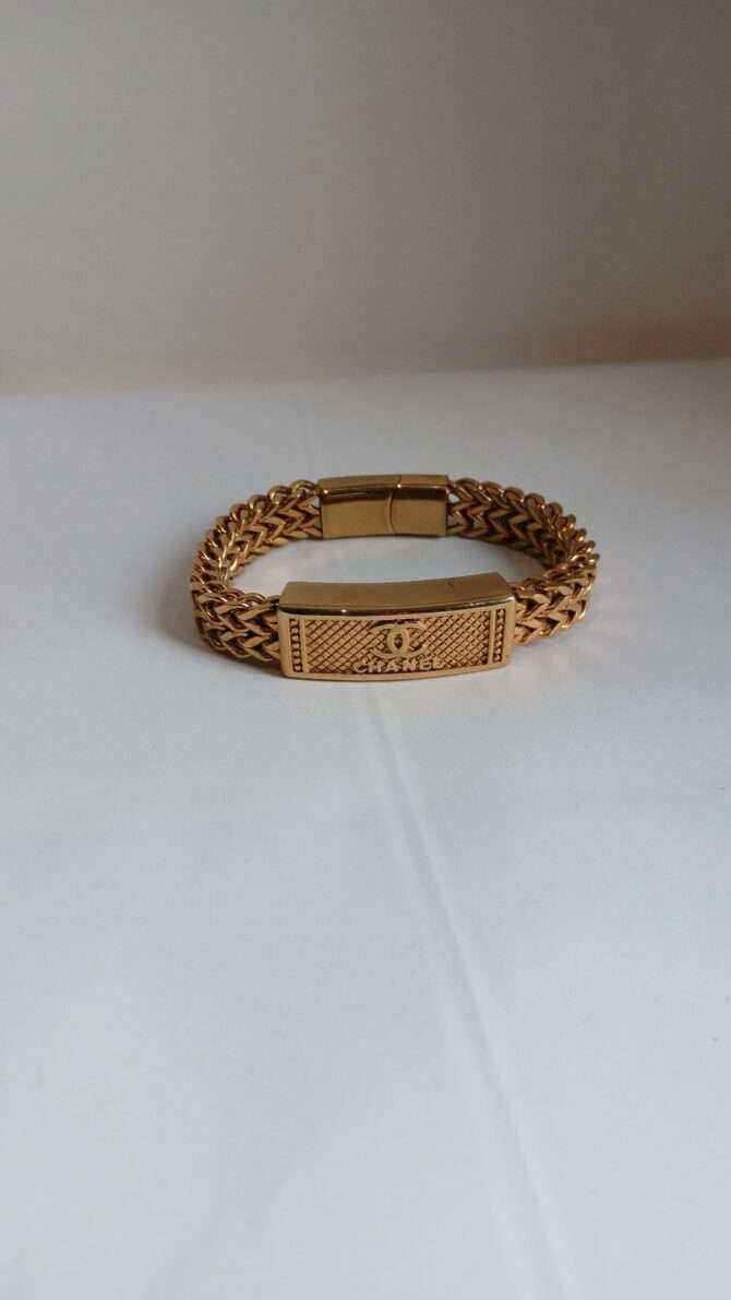 Gold-Plated Stainless Steel Channel Bracelet
