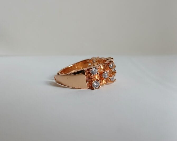 Elegant Rhodium Woven Crystal Ring