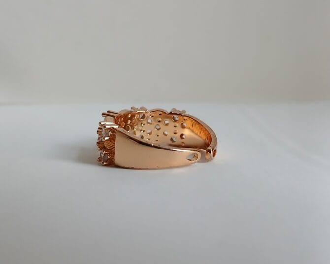 Elegant Rhodium Woven Crystal Ring