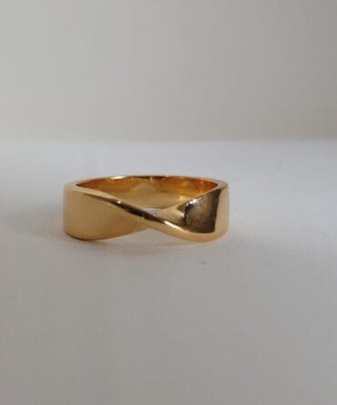 Twisted Design Rhodium Ring