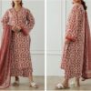 Vibrant Orange 3-Piece Lawn Suit
