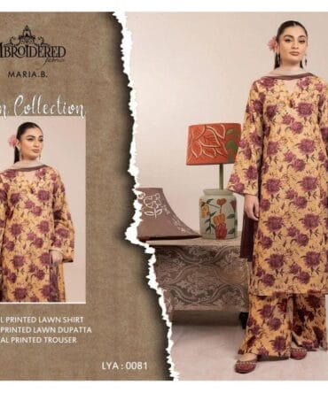 Yellow Digital Printed Lawn Suit
