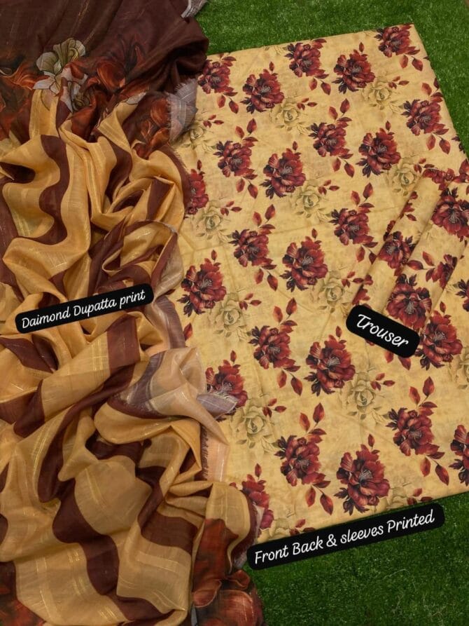 Golden Digital Print Lawn 3-Piece Suit