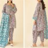 Elegant Off White Lawn 3-Piece Suit