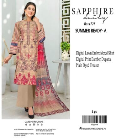 Stylish Brown Lawn 3-Piece Suit