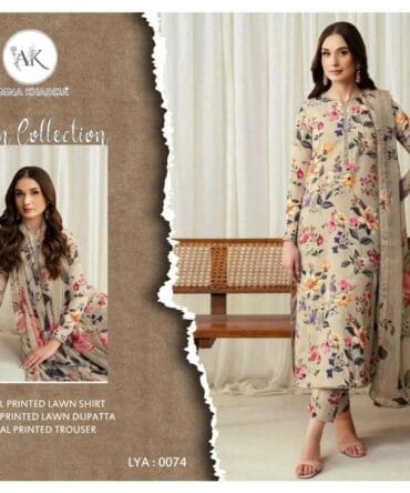 Elegant Grey Lawn 3-Piece Suit
