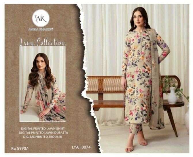 Elegant Grey Lawn 3-Piece Suit